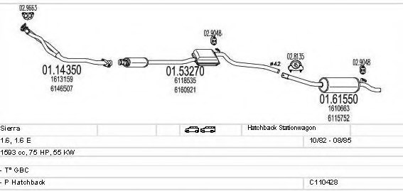 MTS C110428003698 Exhaust System